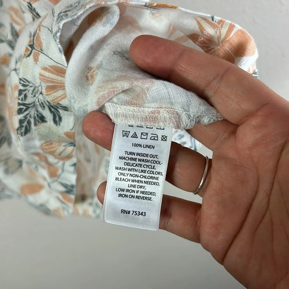 Joie 100% Linen Sleeveless Floral Tiered Babydoll Mini Dress Size Small - Picture 5 of 9